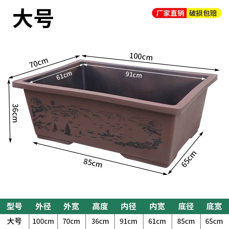 Vintage Resin Flower Pot with Historical Craftsmanship, Outer Diameter 29.5-149cm & Inner Diameter 25-130cm, Retro Planter for Indoor/Outdoor Garden Decoration