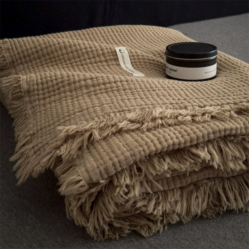 Cotton Soft Throw Blanket for Couch & Bed