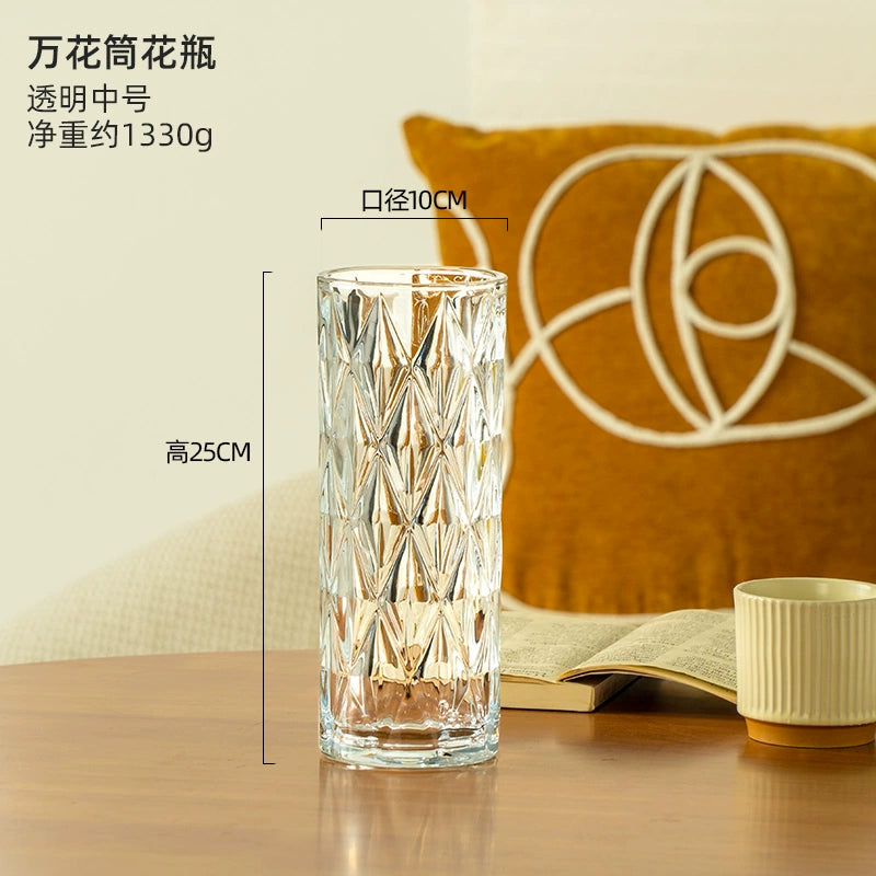 Hand - Blown Thickened Glass Vase for Multi - Scenes