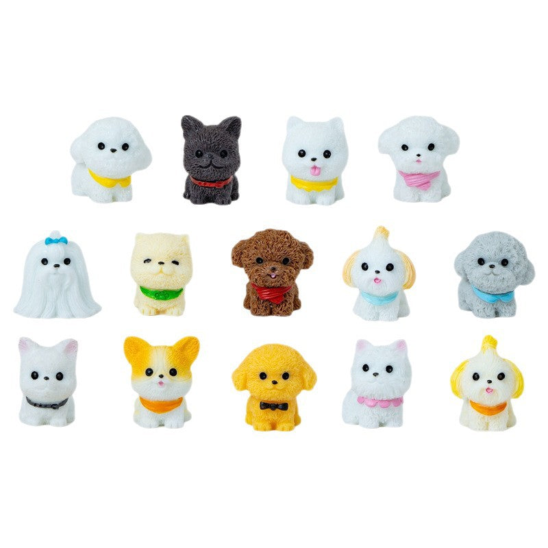 Tiny Dog Breed Miniatures, Complete 14 Piece Puppy Figurine Collection for Fairy Gardens, Desks and Dog Lover Gifts