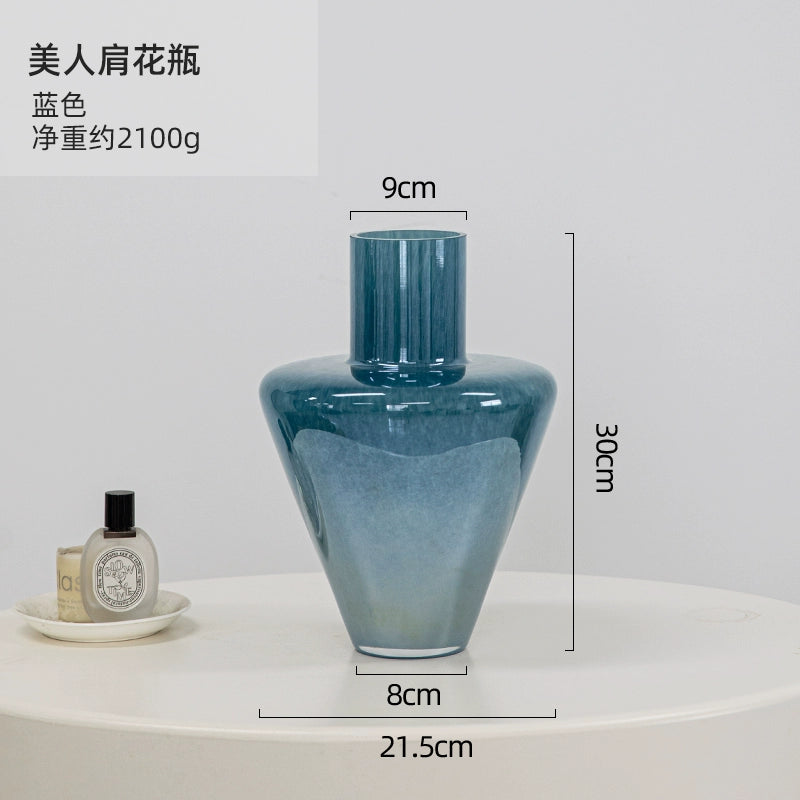 Deep Blue Vintage Glass Flower