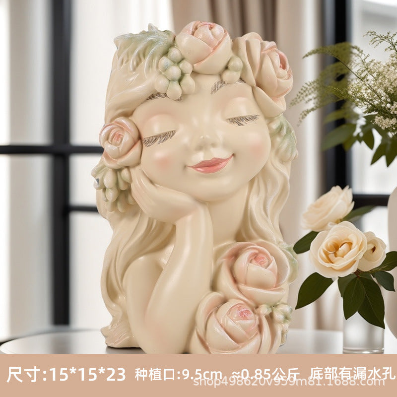 Resin Fairy Flower Pot - Decorative Indoor/Outdoor Planter for Home Garden Balcony Decor