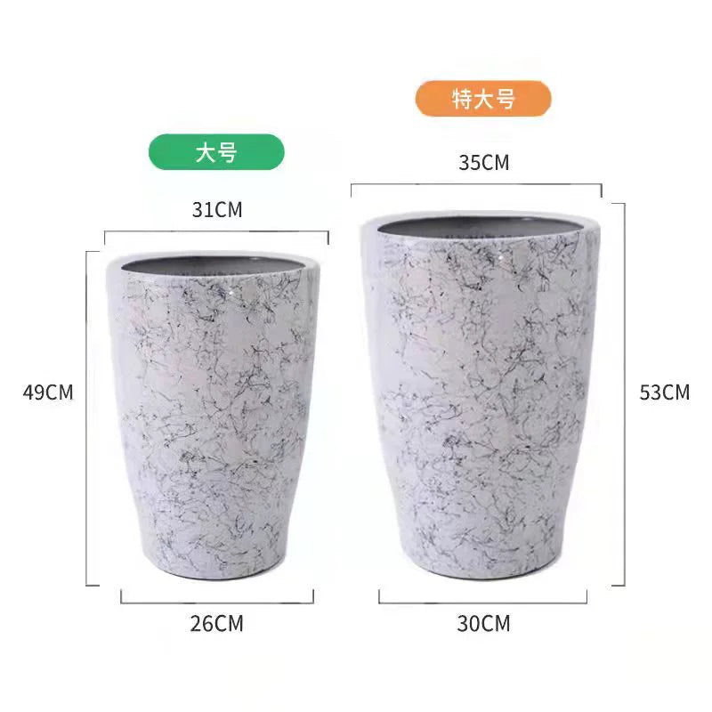 Modern minimalist paradise bird landing tall flowerpot