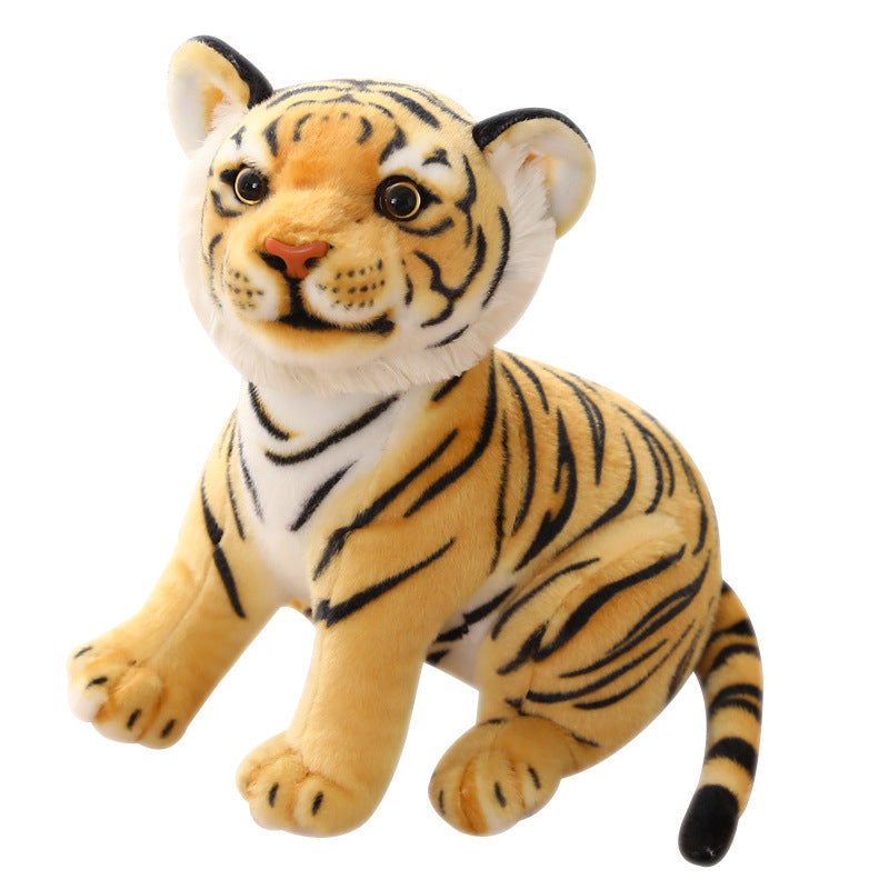 Wild Animal Plush Toys, 27 cm Sitting Tiger, Leopard, Lion and Panther Stuffed Friends