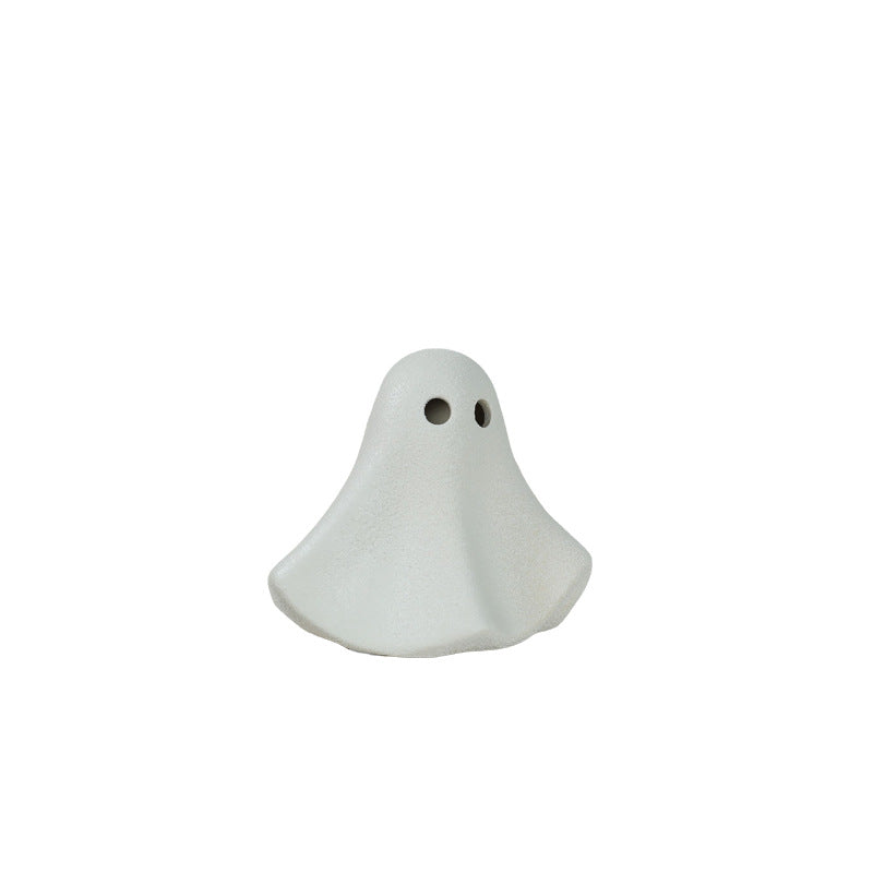 Little Ghost Tabletop Figurine in Two Sizes, Playful White Halloween Accent for Desks, Shelves and Cozy Seasonal Decor