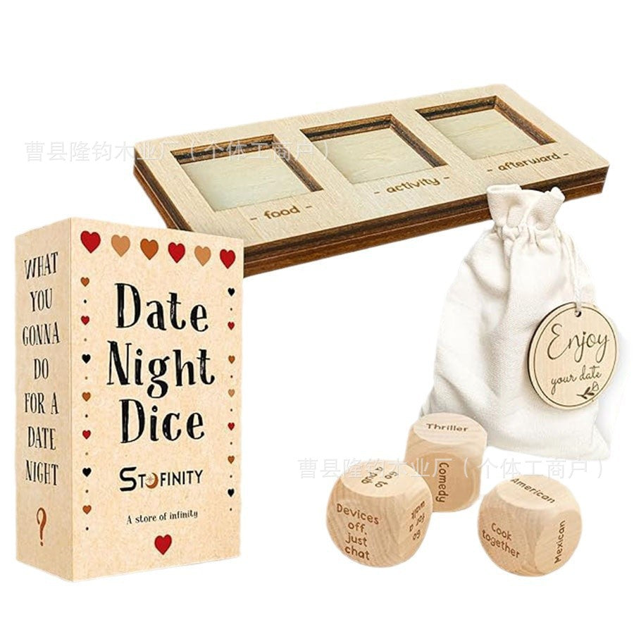Wooden Date Night Dice | Romantic Couple Game for Fun Date Ideas | Anniversary Valentine's Gift