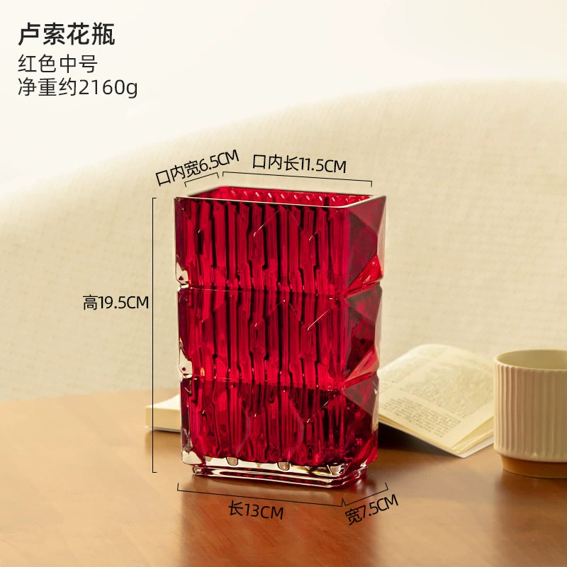 Heavy - Duty Textured Glass Flower Vase