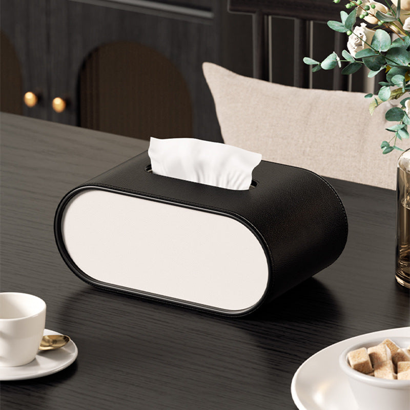 Cat Pattern Tissue Box Cover in Black, White or Cream, Decorative Rectangular Tissue Holder for Cozy Living Rooms, Bedrooms and Desks
