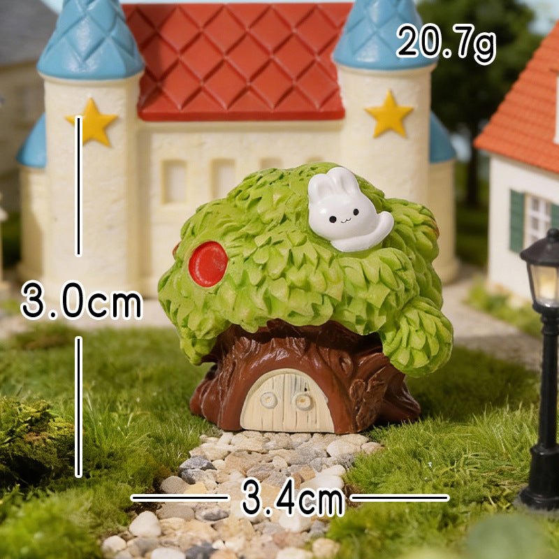 Whimsical Miniature Cottages, Complete 9 Piece Village House Set for Fairy Gardens, Dollhouse Landscapes and Desk Displays