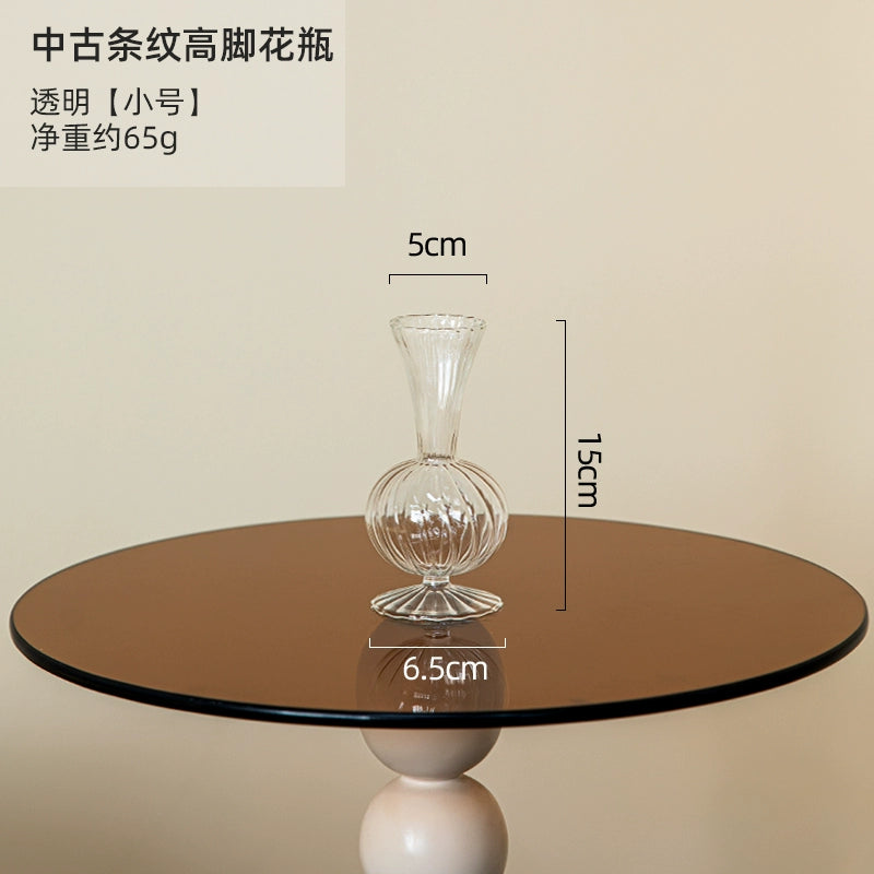 Simple and modern crystal transparent glass vase, creative dining table, living room, fresh flowers, high-end decoration, small Lego vase