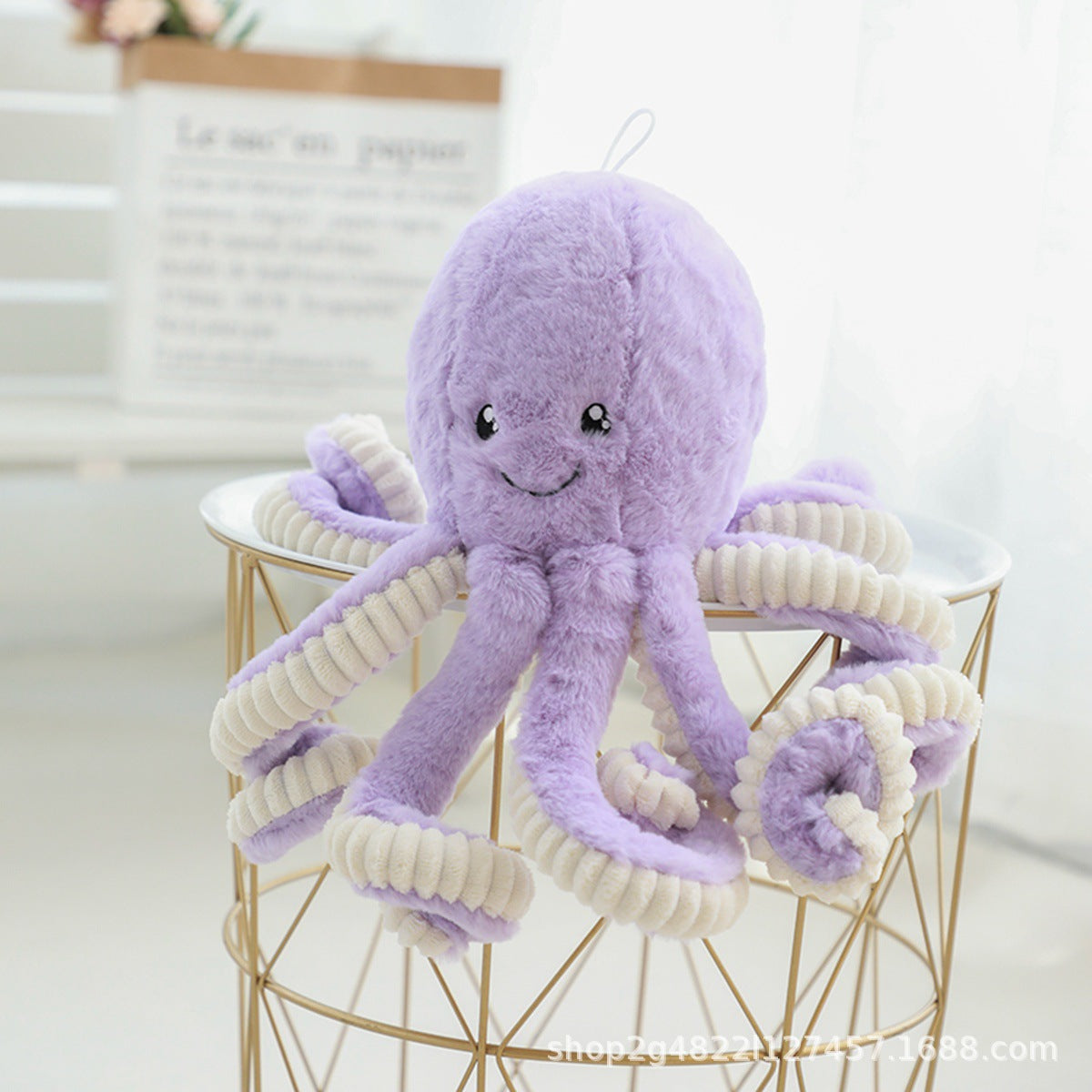 Curly Tentacle Octopus Plush Toy, 18 cm Soft Sea Creature in Five Colors for Cozy Shelves and Ocean Gifts