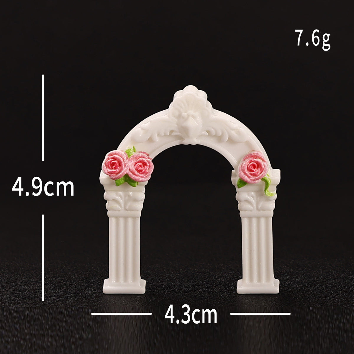 Miniature Garden Decor Set of 6, Floral Arch, Classical Figures and Tiny Accents for Dollhouse Scenes and Desk Displays