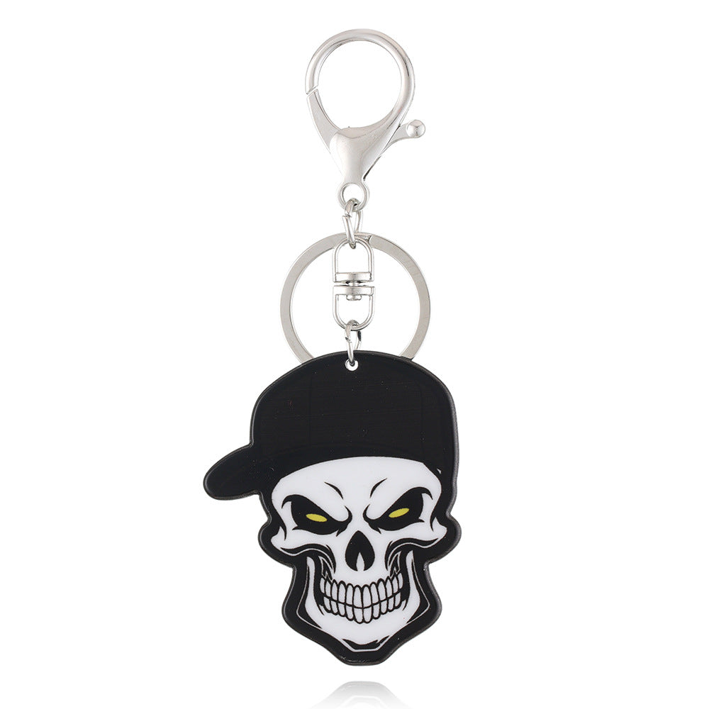 Vibrant Handmade Sugar Skull Charm | Trendy Keychain & Bracelet Pendant for Bags & Style Accents