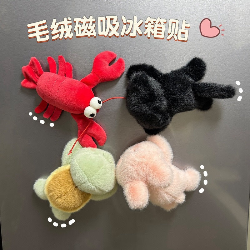 Whimsical Plush Fridge Magnets, 15 cm Soft Animal, Ocean, Food and Celestial Designs for Playful Kitchen Decor
