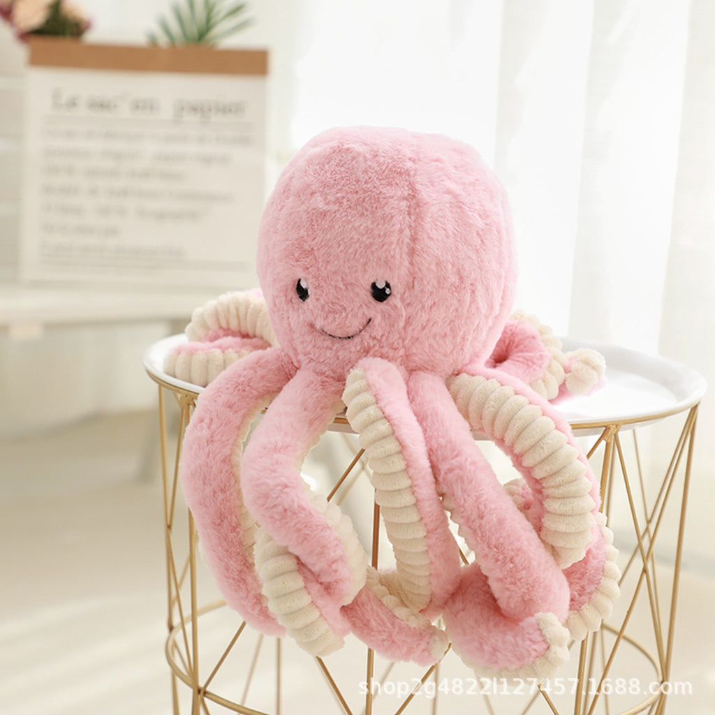 Curly Tentacle Octopus Plush Toy, 18 cm Soft Sea Creature in Five Colors for Cozy Shelves and Ocean Gifts