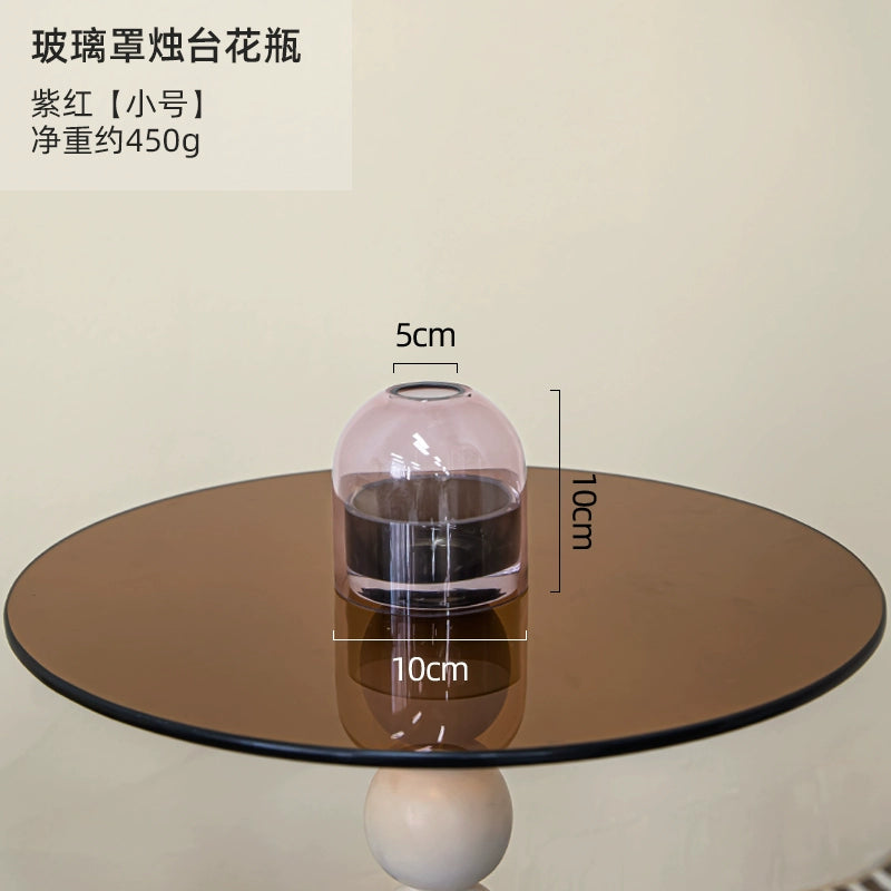 Simple and modern crystal transparent glass vase, creative dining table, living room, fresh flowers, high-end decoration, small Lego vase
