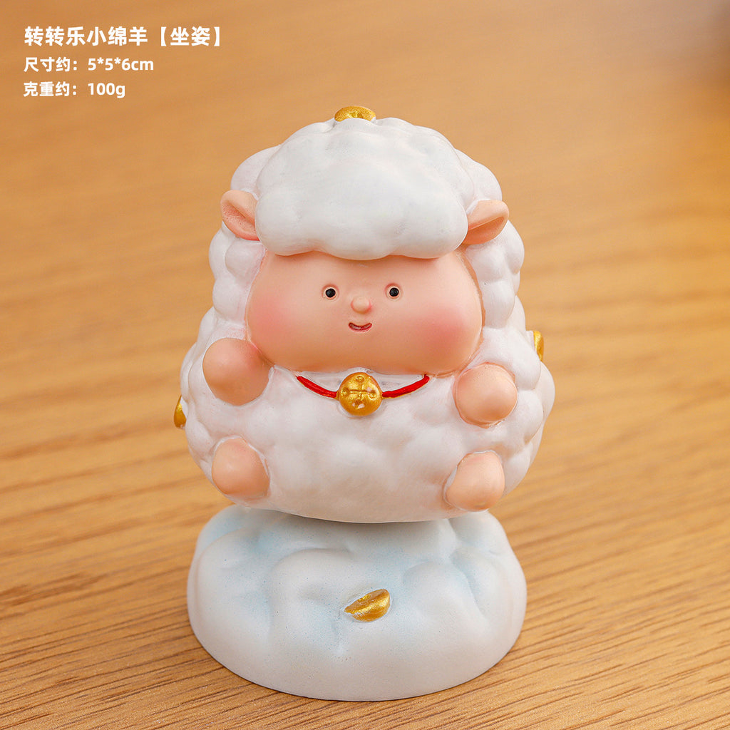 Whimsical Lamb Desk Figurine, Sweet Sheep Tabletop Ornament in Six Pose Options or a Four Piece Set for Cozy Shelves and Gifts