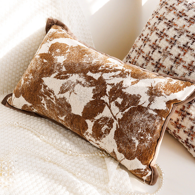 Vintage Cream and Brown Pillow Covers, Rose, Tufted and Geometric Designs for Sofas and Cozy Bedrooms
