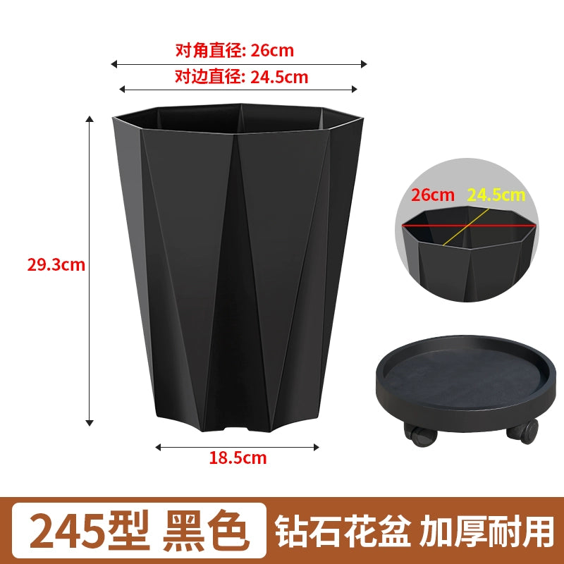 Simple and modern diamond shaped polygonal flowerpot, light luxury