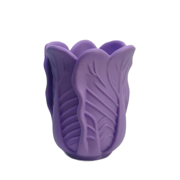 Whimsical Cabbage Leaf Pen Holder, Colorful Desktop Pencil Cup and Makeup Brush Organizer for Cozy Workspaces