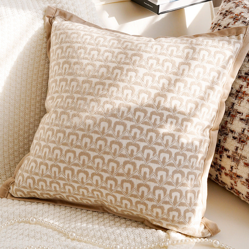 Vintage Cream and Brown Pillow Covers, Rose, Tufted and Geometric Designs for Sofas and Cozy Bedrooms