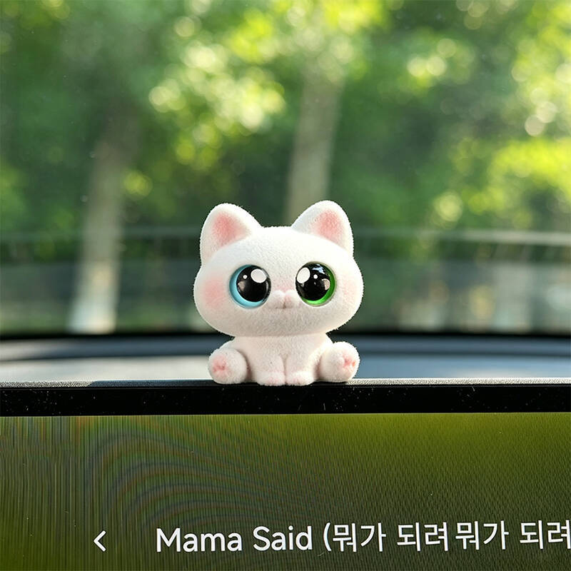 Playful Peeking Cat Car Accent, Mini Resin Dashboard Figurine in Six Cat Styles for Car Interiors, Desks and Small Gifts