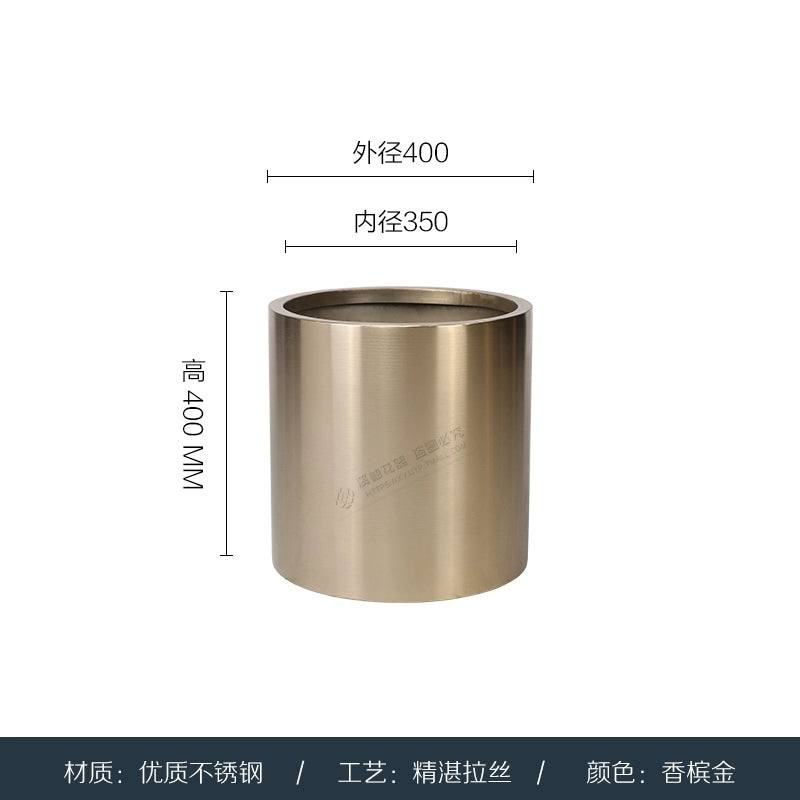 Nordic Creative Cylindrical Stainless Steel Flower Pot - Modern Planter with Diverse Visual Aesthetics for Indoor & Outdoor Decoration