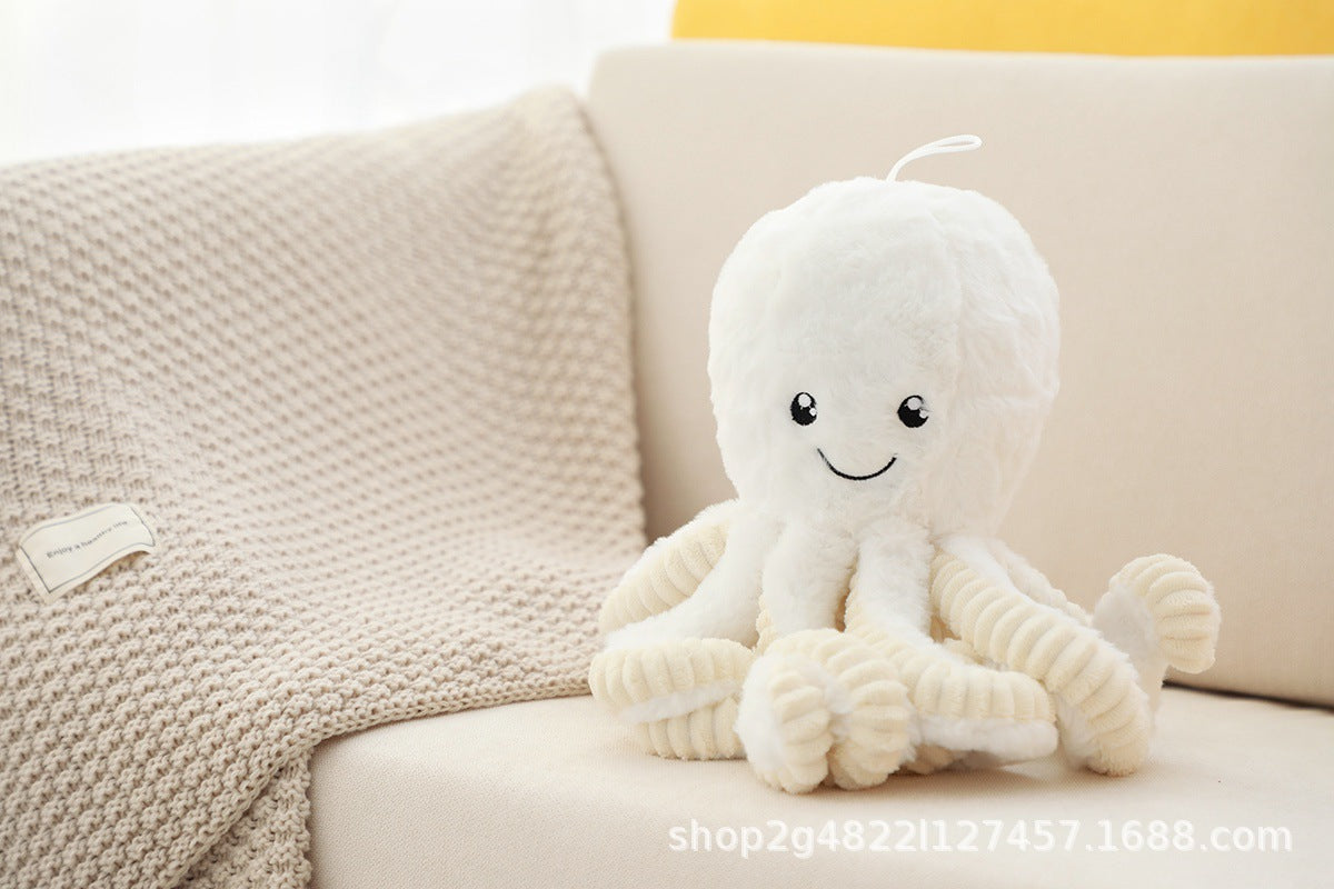 Curly Tentacle Octopus Plush Toy, 18 cm Soft Sea Creature in Five Colors for Cozy Shelves and Ocean Gifts
