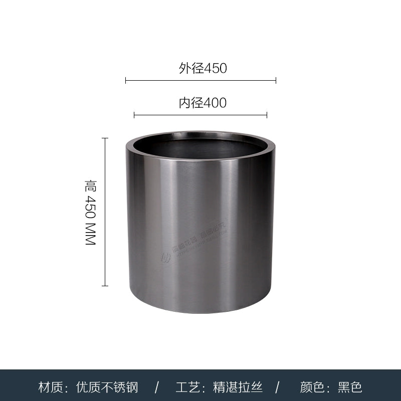 Nordic Creative Cylindrical Stainless Steel Flower Pot - Modern Planter with Diverse Visual Aesthetics for Indoor & Outdoor Decoration