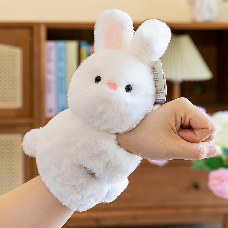 Plush Animal Slap Bracelet, 18 cm Soft Raccoon, Panda, Rabbit and Woodland Friend Wristband for Playful Gifts
