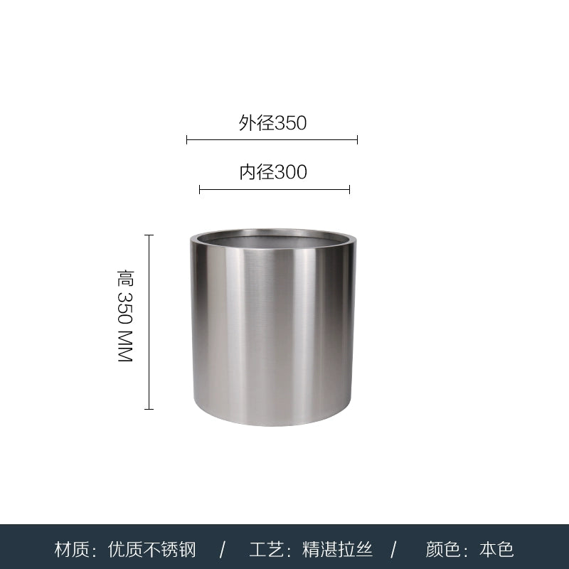 Nordic Creative Cylindrical Stainless Steel Flower Pot - Modern Planter with Diverse Visual Aesthetics for Indoor & Outdoor Decoration