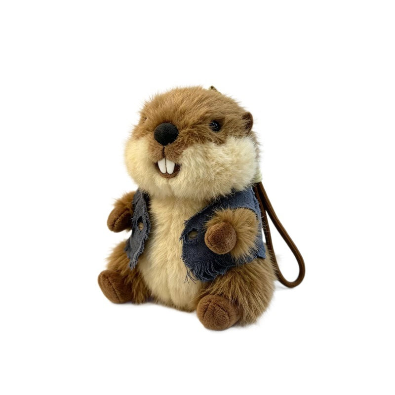 Marmot Plush Toy, 16–28 cm Stuffed Woodland Animal in Brown, Gray, Khaki or Patterned Vest Styles for Cozy Gifts