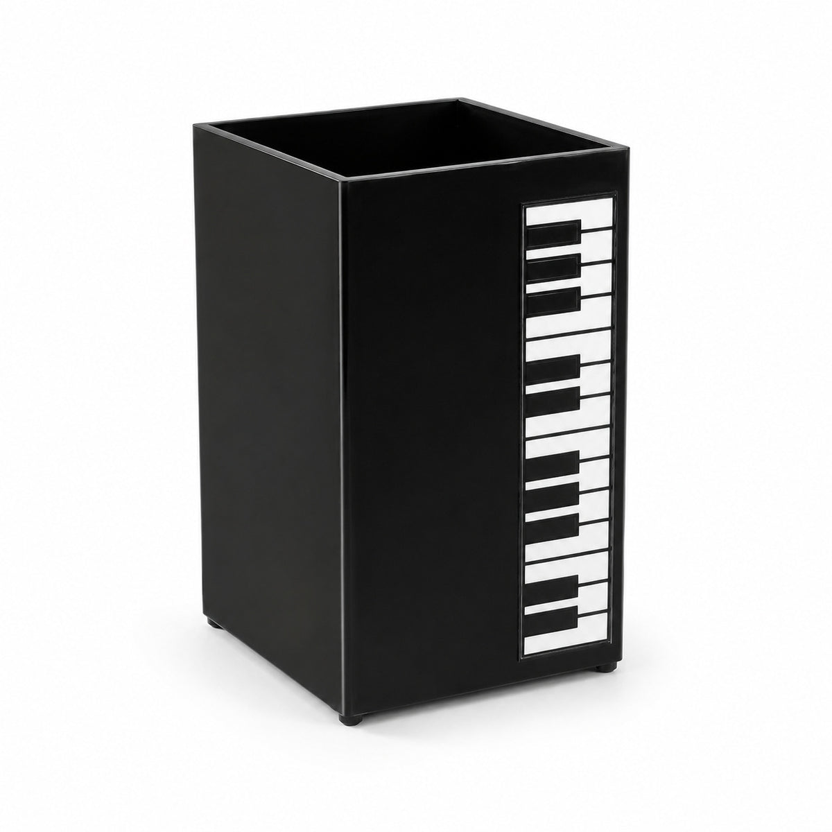 Piano Keyboard Pencil Holder, Black Music-Themed Desk Cup for Pens, Brushes and Creative Workspace Gifts