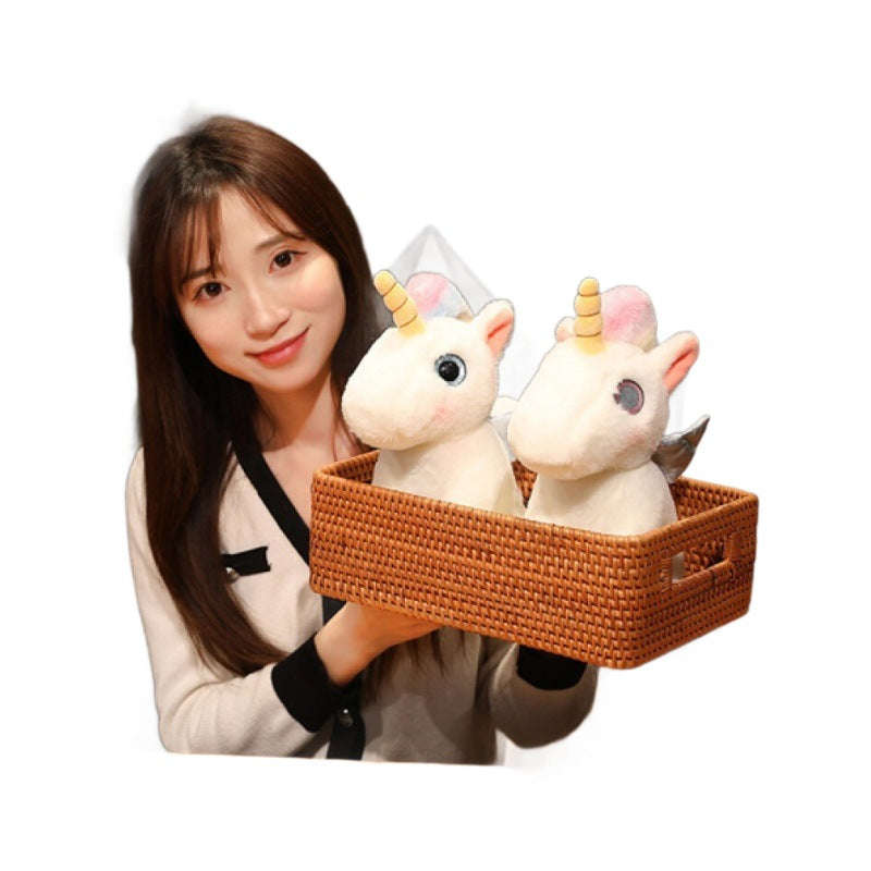 Pastel Winged Unicorn Plush Toy, 25 cm Soft Fantasy Horse in Yellow, Pink or Blue for Whimsical Gifts and Cozy Rooms