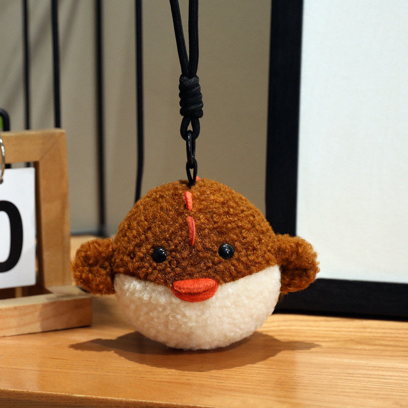 Mini Round Animal Plush Toys and Bag Charms, 10–15 cm Otter, Frog, Penguin, Pufferfish and More for Playful Gifts