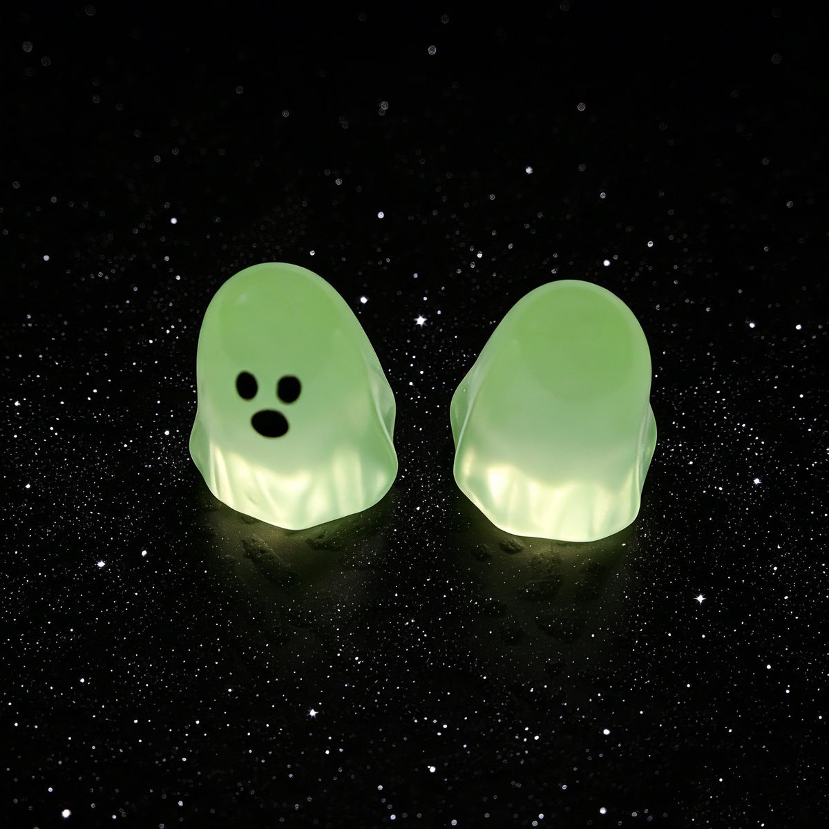Colorful Mini Ghost Figurine Set of 6, Cute Pastel Halloween Characters for Desk Displays and Miniature Scenes
