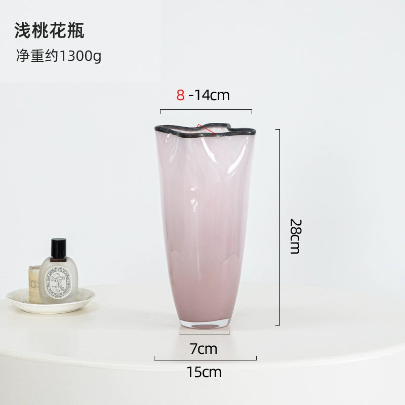 Pink Cream Wind Glass Vase