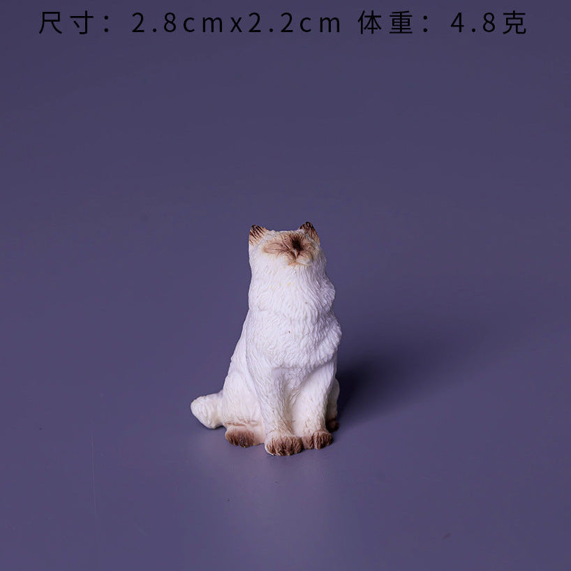 Mini Cat Figurine Set of 10, Realistic Kitten Ornaments in Playful Poses for Desk Displays and Miniature Scenes