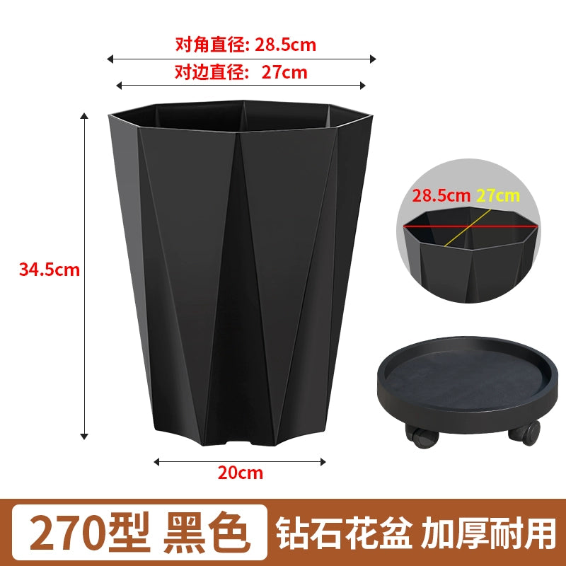 Simple and modern diamond shaped polygonal flowerpot, light luxury