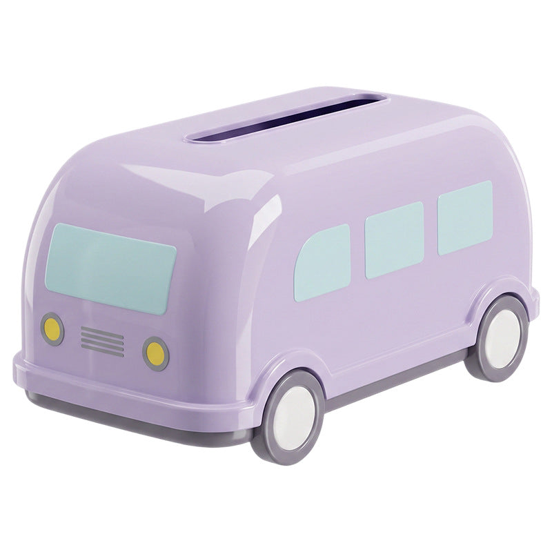 Mini Bus Tissue Box Cover, Playful Pastel Vehicle-Shaped Tabletop Holder for Living Rooms, Bedrooms and Creative Gifts