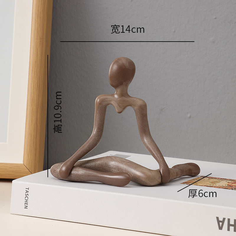 Abstract Thinker Figurine in Four Seated Poses and Four Colors, Modern Mini Sculpture for Desks, Shelves and Creative Gifts