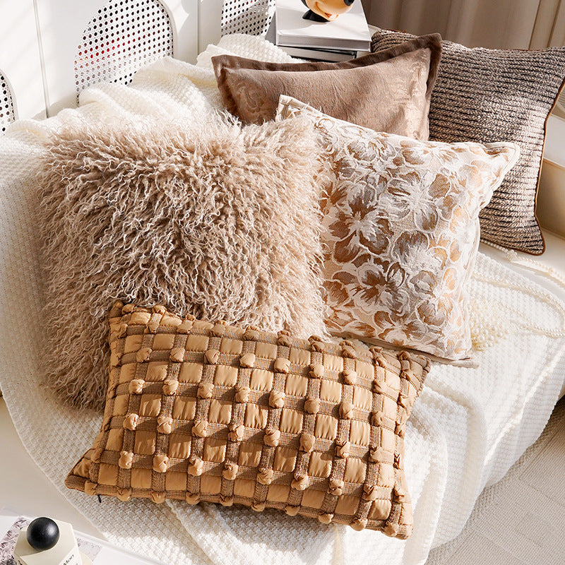 Cream and Cocoa Textured Pillow Covers, Floral, Tassel and Geometric Designs for Cozy Living Rooms and Bedrooms