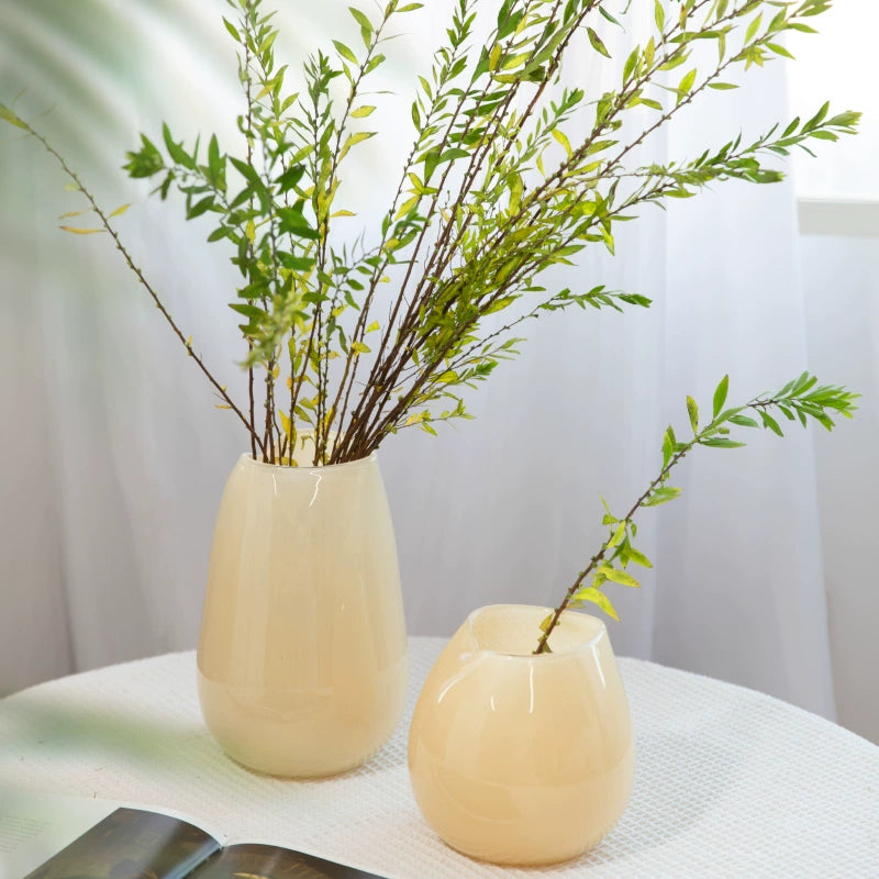 Nordic retro glass floral ware, ins style French niche living room vase, high-end dining table decoration ornament