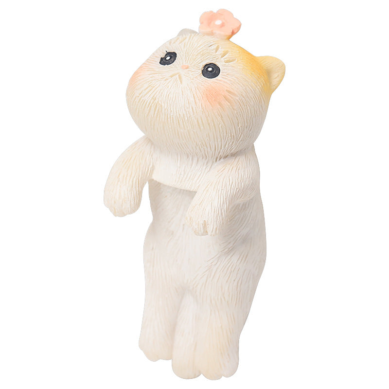 Climbing Cat Miniatures, Complete 4 Piece Playful Kitty Figurine Set for Planters, Shelves and Creative Desk Displays