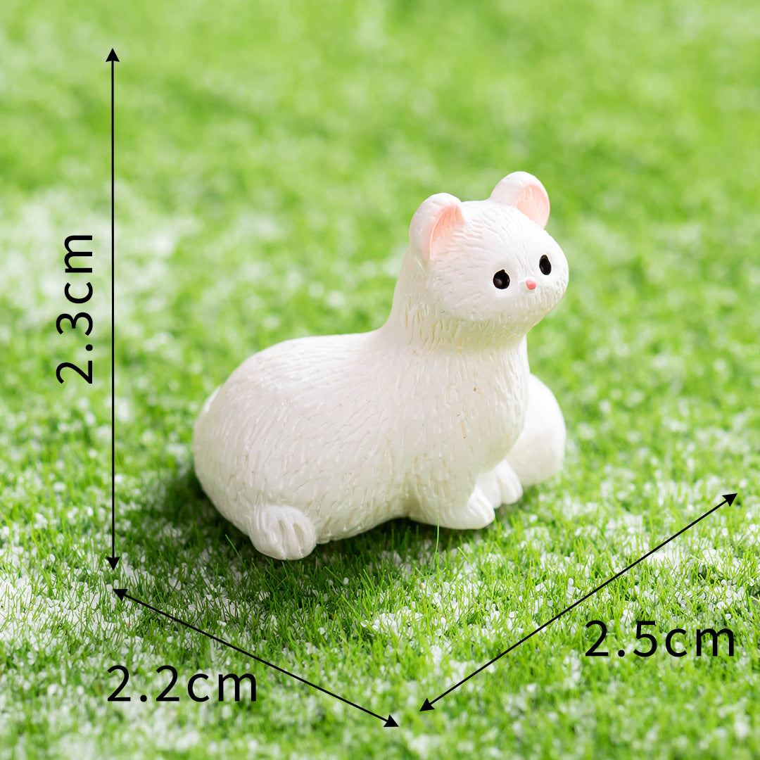 Mini Ferret Figurine in Three Curious Poses, Tiny Animal Accent for Fairy Gardens, Desks, Bookshelves and Nature Lovers
