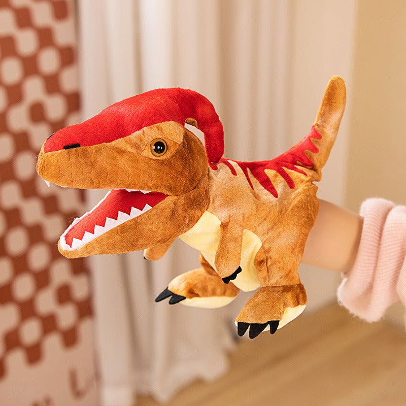 Dinosaur Hand Puppet Plush Toys, 20–30 cm Soft T Rex, Triceratops and Prehistoric Animal Styles for Pretend Play