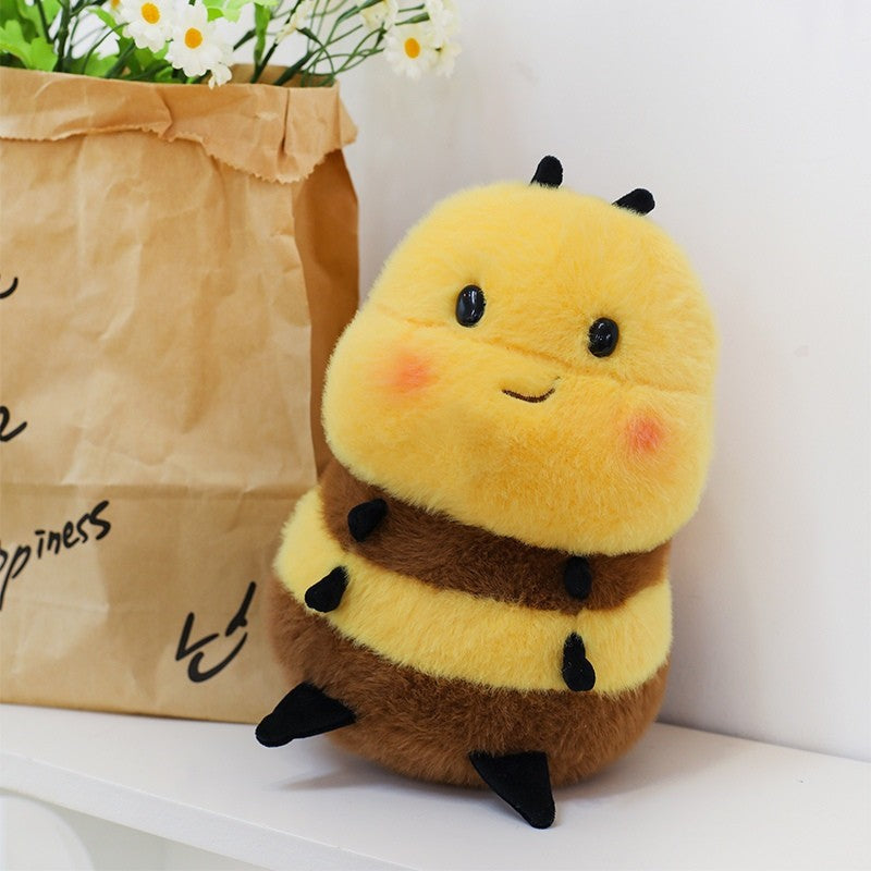 Smiling Bumblebee Plush Toy, Yellow or Taupe Bee in 20, 25 or 30 cm for Cozy Rooms and Thoughtful Gifts