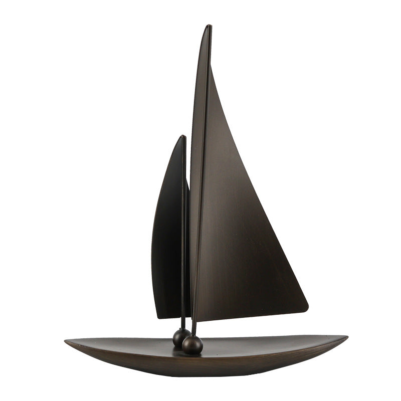 Smooth Sailing Sailboat Decor - Resin Plain sailing Statue, Structurally Stable Glossy Home Office Ornament, Good Luck Prosperity Feng Shui Decorative Sculpture