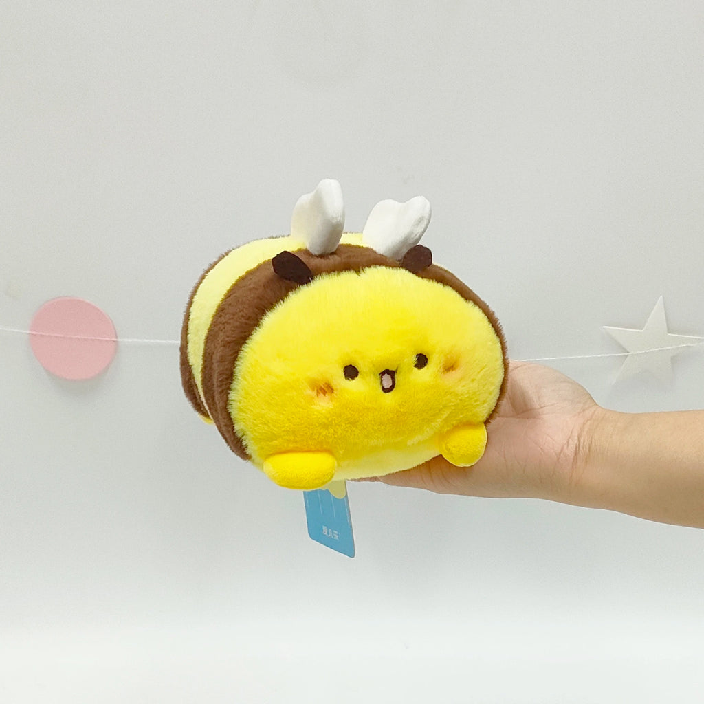 Round Animal Plush Toy, 15 cm Mini Pig, Calico Cat, Bunny, Dinosaur, Bee or Puppy for Cozy Desks and Gifts