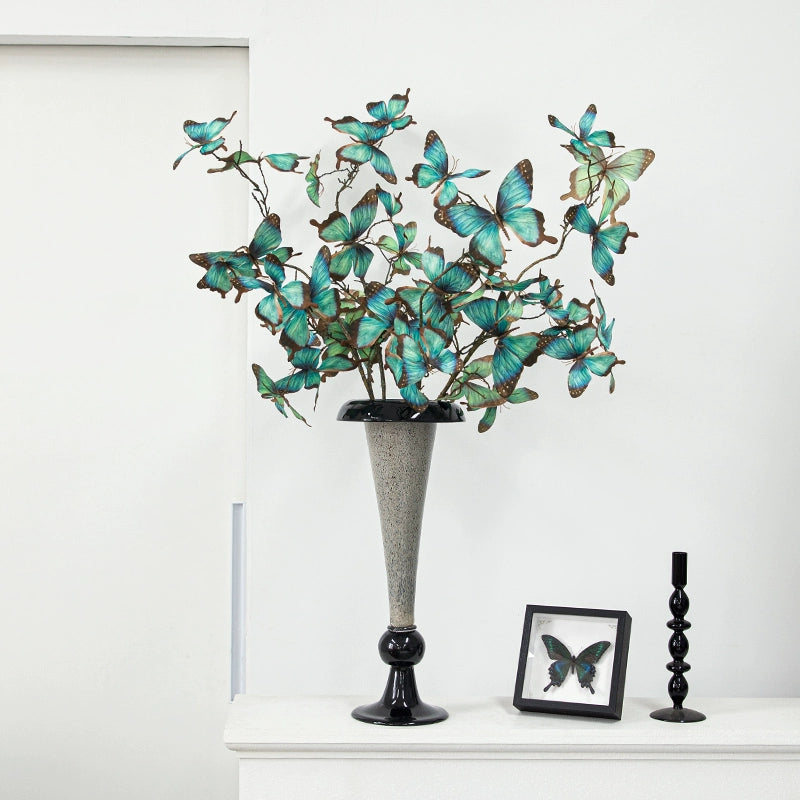 Black glass wabi sabi style vase